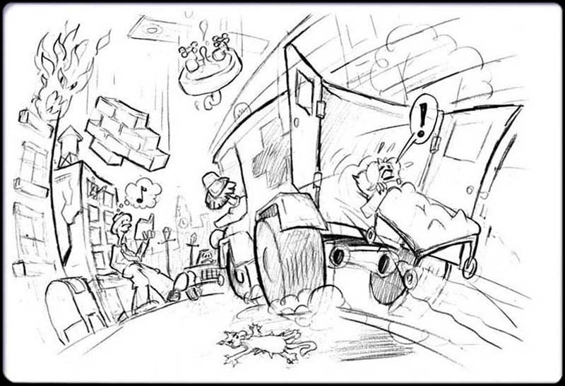 Car Toon Sketch