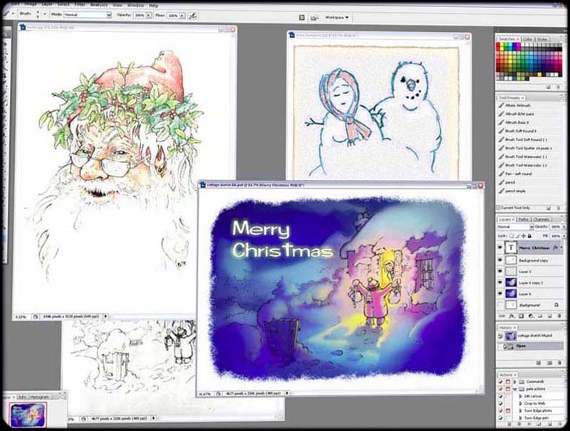 Screenshot Xmas Cards Photoshop